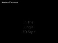 Big-breasted blonde cartoon slut triple-teamed by black dudes in the jungle
